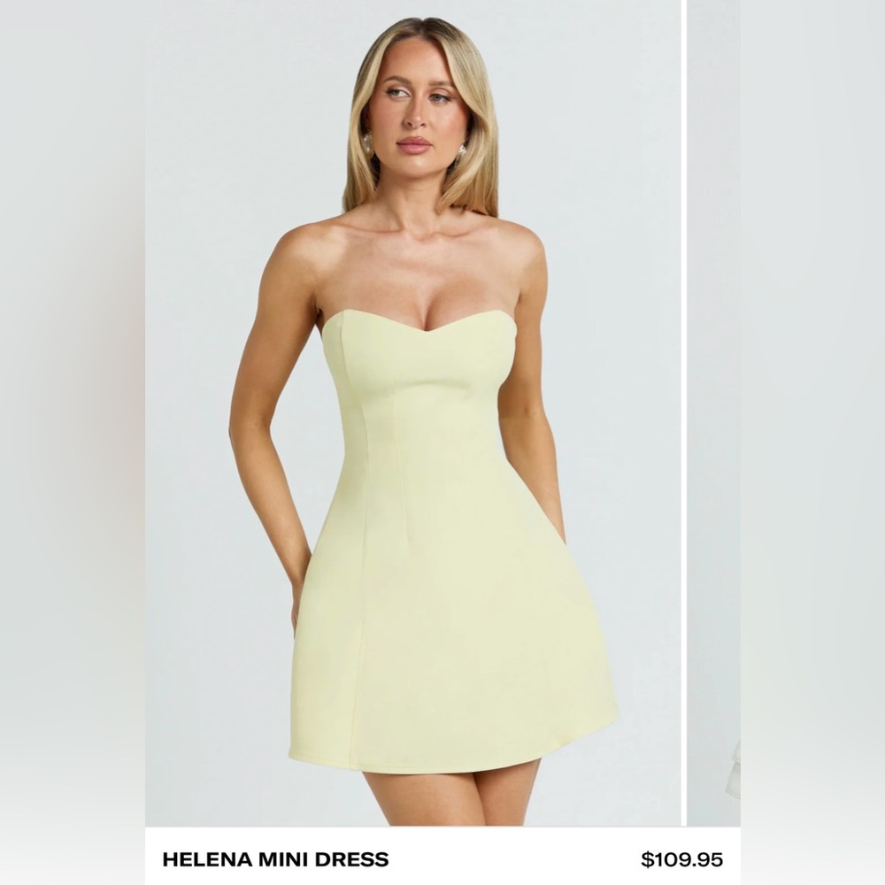 NWT Showpo Elegant Strapless Cream Dress